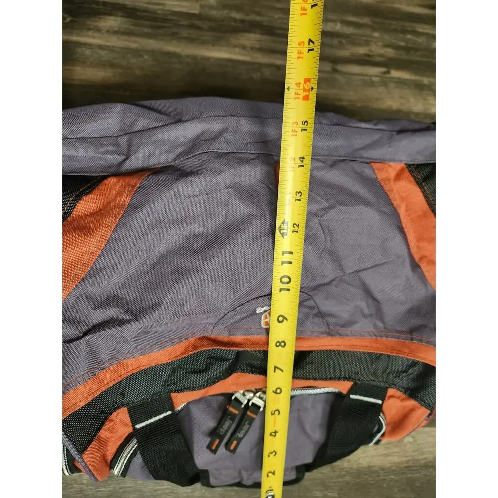 Large Jeep Duffle Travel Luggage Bag Rugged Orange, Black & Gray 20” X 9” X 12”